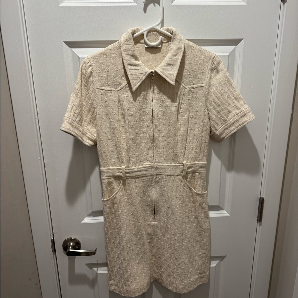 Sandro Beige Textured Dress